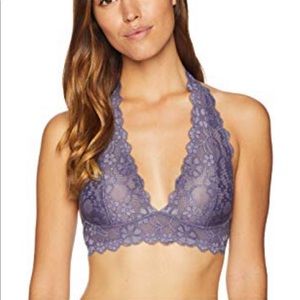 Free People Galloon Lace Halter Bra Top violet